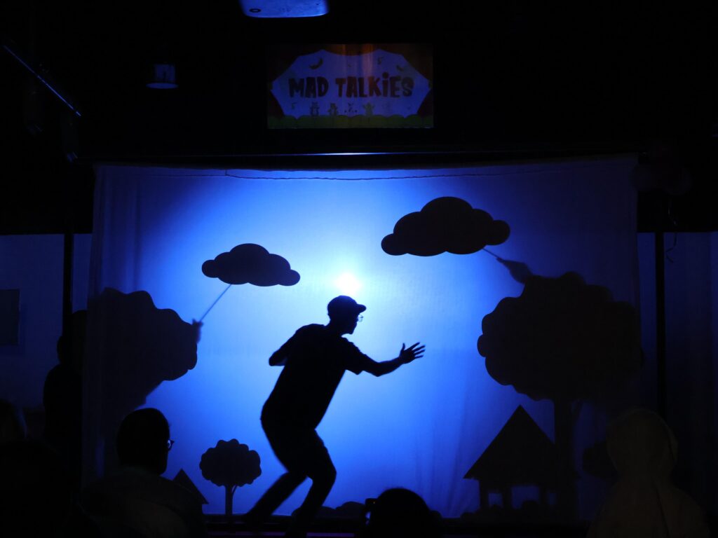 Shadow storytelling performance at MAD Talkies zone inside MAD Labs